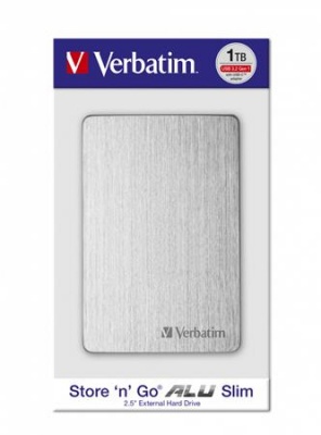 2,5" HDD (merevlemez), 1TB, USB 3.2, alumínium borítás, VERBATIM "Store n Go", ezüst
