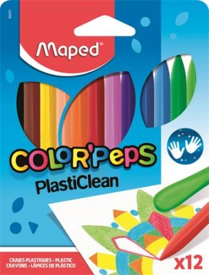 Zsírkréta, MAPED "Color`Peps" PlastiClean, 12 különböző szín