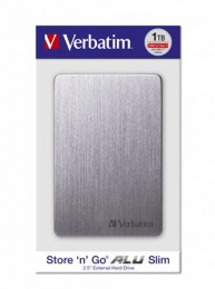 2,5" HDD (merevlemez), 1TB, USB 3.2, alumínium borítás, VERBATIM "Store n Go", szürke