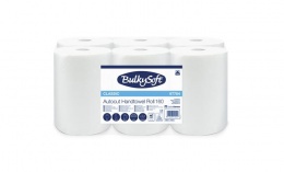 Kéztörlő, tekercses, 15,5 cm átmérő, 2 rétegű, BULKYSOFT "Universal System", hófehér