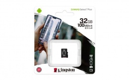 Memóriakártya, microSDHC, 32GB, CL10/UHS-I/U1/V10/A1, KINGSTON "Canvas Select Plus"